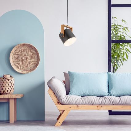 Redo 01-2402 - Csillár zsinóron POOH 1xE27/42W/230V bükkfa