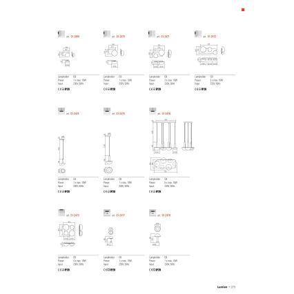 Redo 01-2471 - Fali lámpatest LUMIEN 2xG9/10W/230V arany/fehér