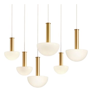 Redo 01-2476 - LUMIEN kábeles csillár 6xG9/10W/230V arany/fehér