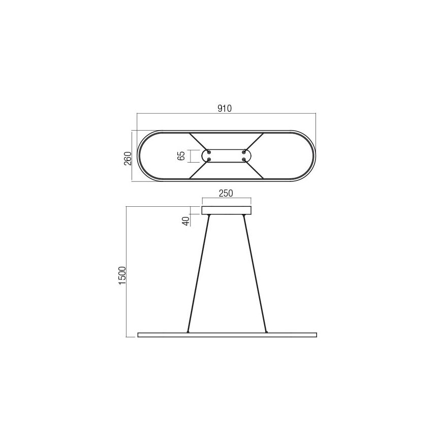 Redo 01-2523 - LED dimmelhető csillár zsinóron LAP LED/32W/230V CRI 90 fehér