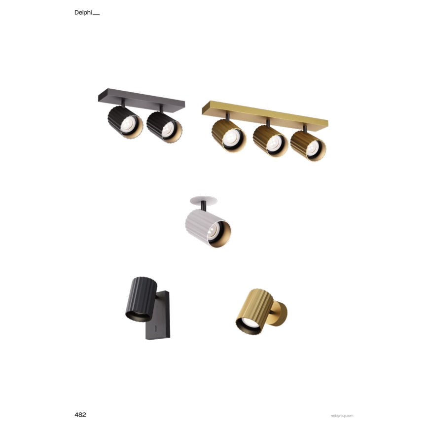 Redo 01-2549 - DELPHI fali spotlámpa 1xGU10/7W/230V fekete