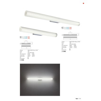 Redo 01-2593 - LED-es fürdőszobai tükörvilágítás RIGAL LED/18W/230V 4000K 91 cm CRI 90 IP44 fényes króm/fehér
