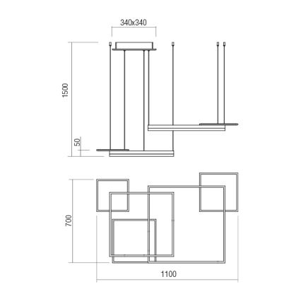Redo 01-2614 - LED dimmelhető kábeles csillár SIGUA LED/137W/230V CRI 90 fehér