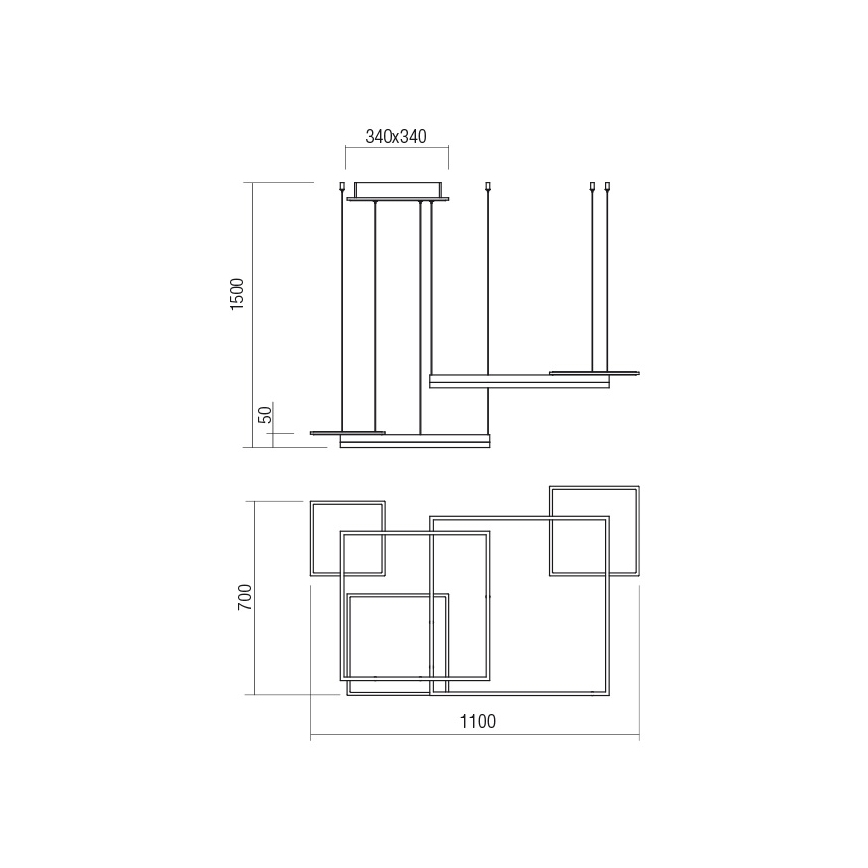 Redo 01-2614 - LED dimmelhető kábeles csillár SIGUA LED/137W/230V CRI 90 fehér