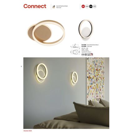 Redo 01-2629 - LED fali lámpa CONNECT LED/28W/230V bronz