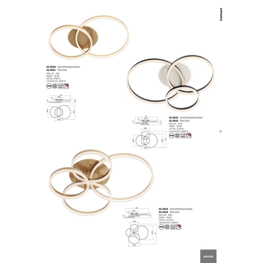 Redo 01-2629 - LED fali lámpa CONNECT LED/28W/230V bronz