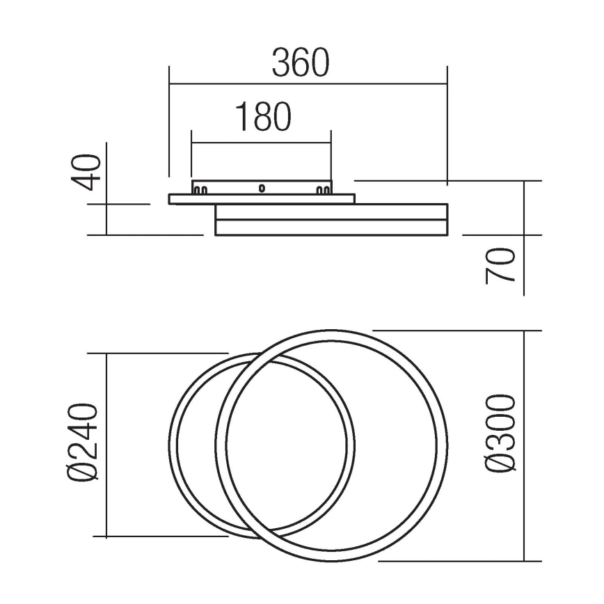 Redo 01-2629 - LED fali lámpa CONNECT LED/28W/230V bronz
