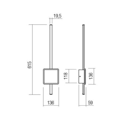 Redo 01-2697 - LED fali lámpa DIAZ LED/20W/230V CRI 90 arany