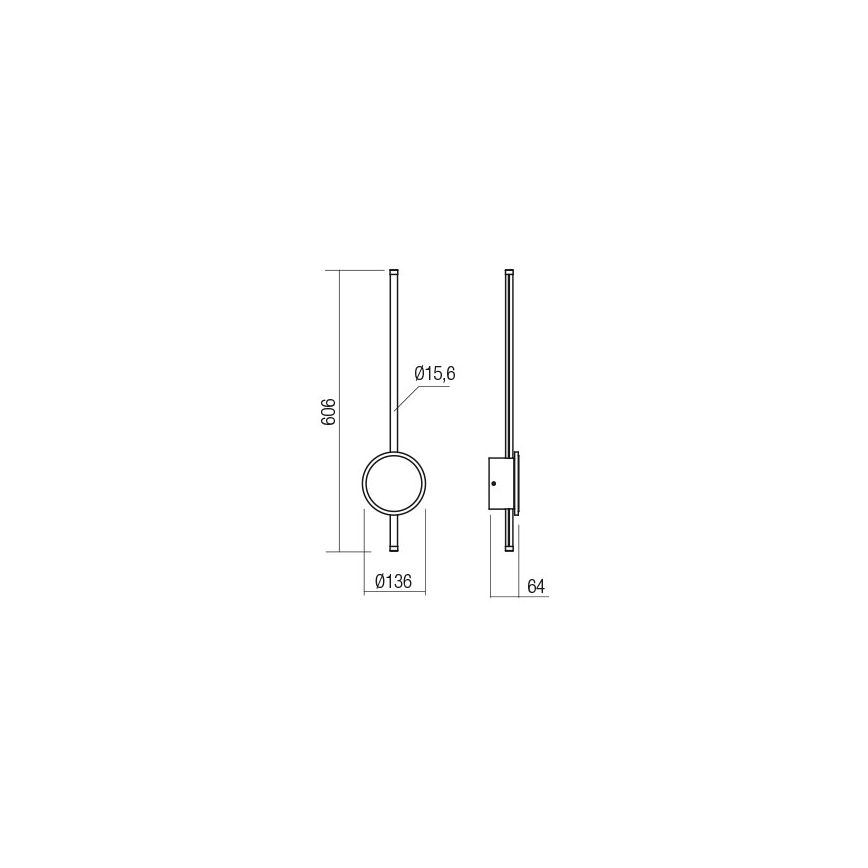 Redo 01-2700 - LED fali lámpa DIAZ LED/18W/230V CRI 90 arany