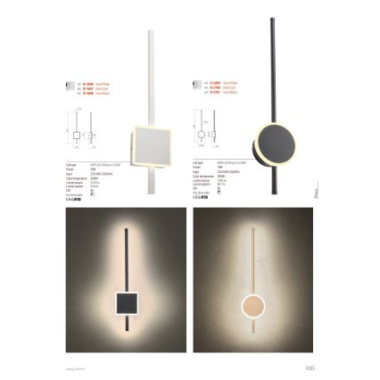 Redo 01-2701 - LED Fali lámpa DIAZ LED/18W/230V CRI 90 fekete