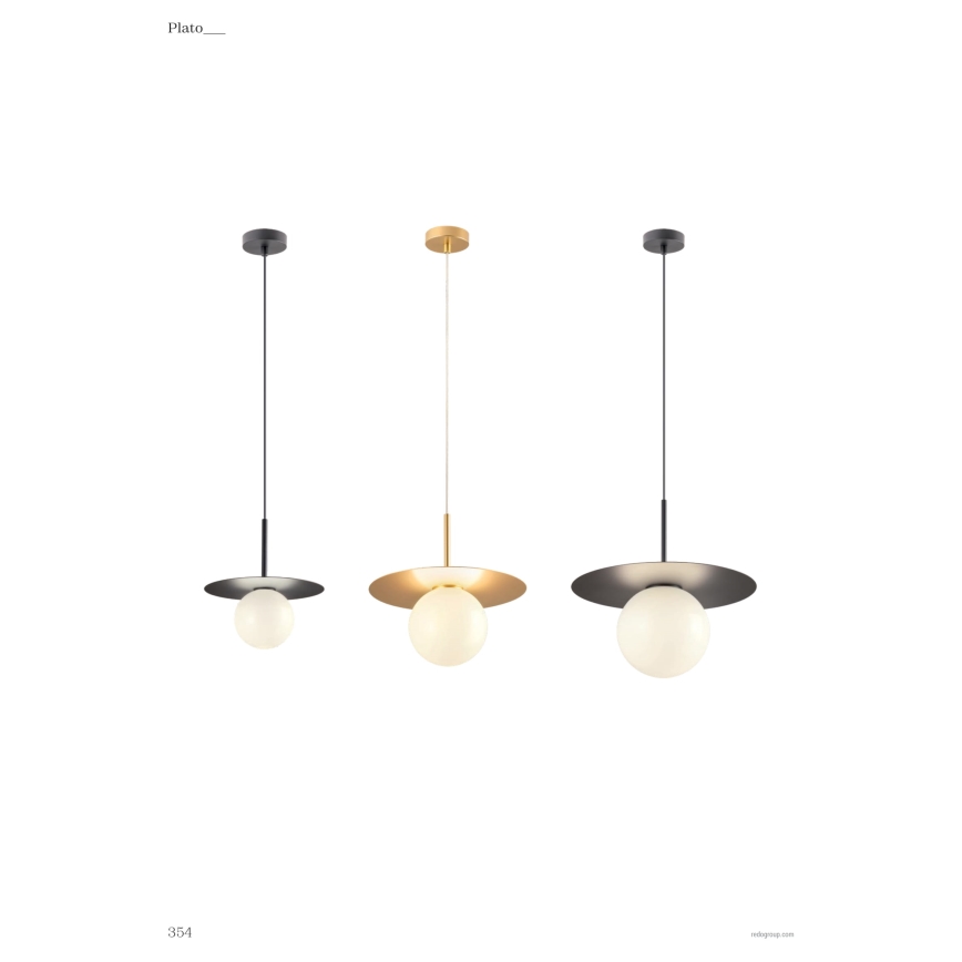 Redo 01-2727 - Csillár zsinóron PLATO 1xG9/10W/230V átm. 20 cm arany