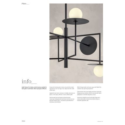 Redo 01-2733 - Csillár rúdon PLATO 6xG9/10W/230V arany