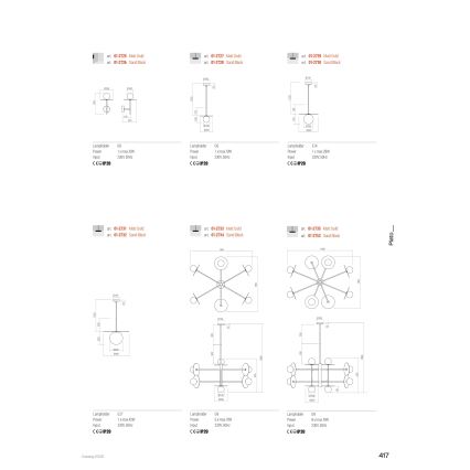 Redo 01-2735 - PLATO rúdon függő csillár 8xG9/10W/230V arany