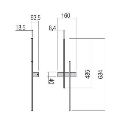 Redo 01-2746 - LED fali lámpatest TANGENT LED/13W/230V 3000K 63,4 cm CRI 90 fehér