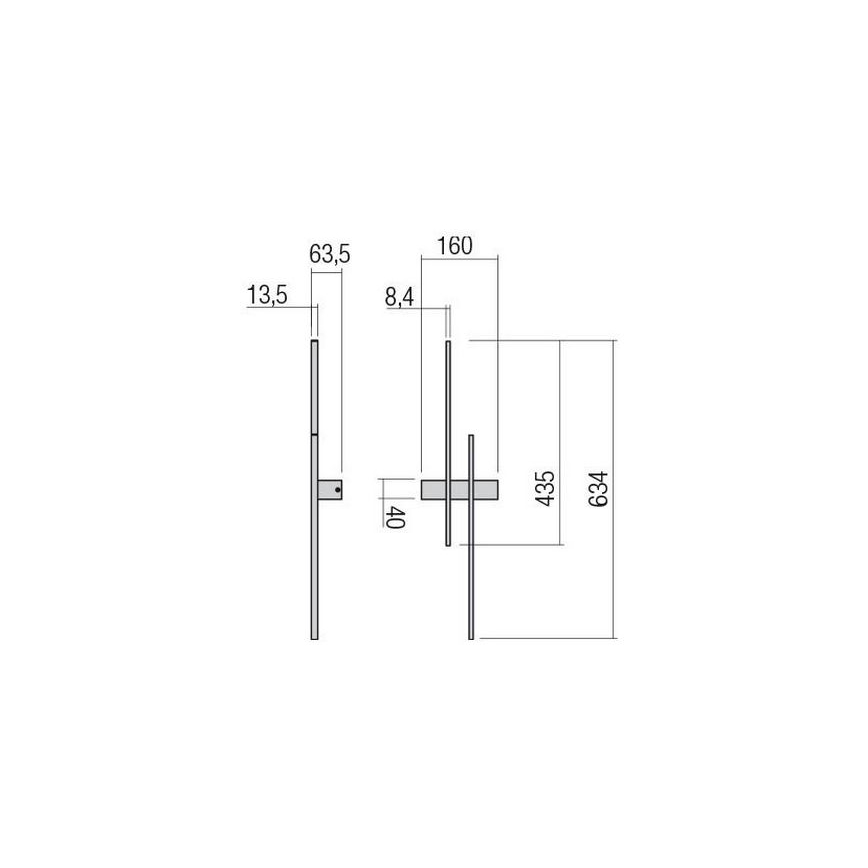 Redo 01-2746 - LED fali lámpatest TANGENT LED/13W/230V 3000K 63,4 cm CRI 90 fehér