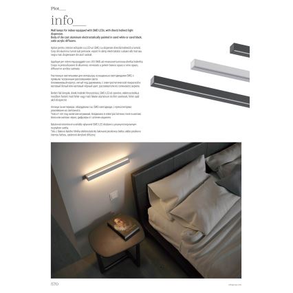 Redo 01-2766 - PLOT LED fali lámpatest, 35W/230V, 120 cm, fehér