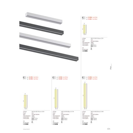 Redo 01-2766 - PLOT LED fali lámpatest, 35W/230V, 120 cm, fehér