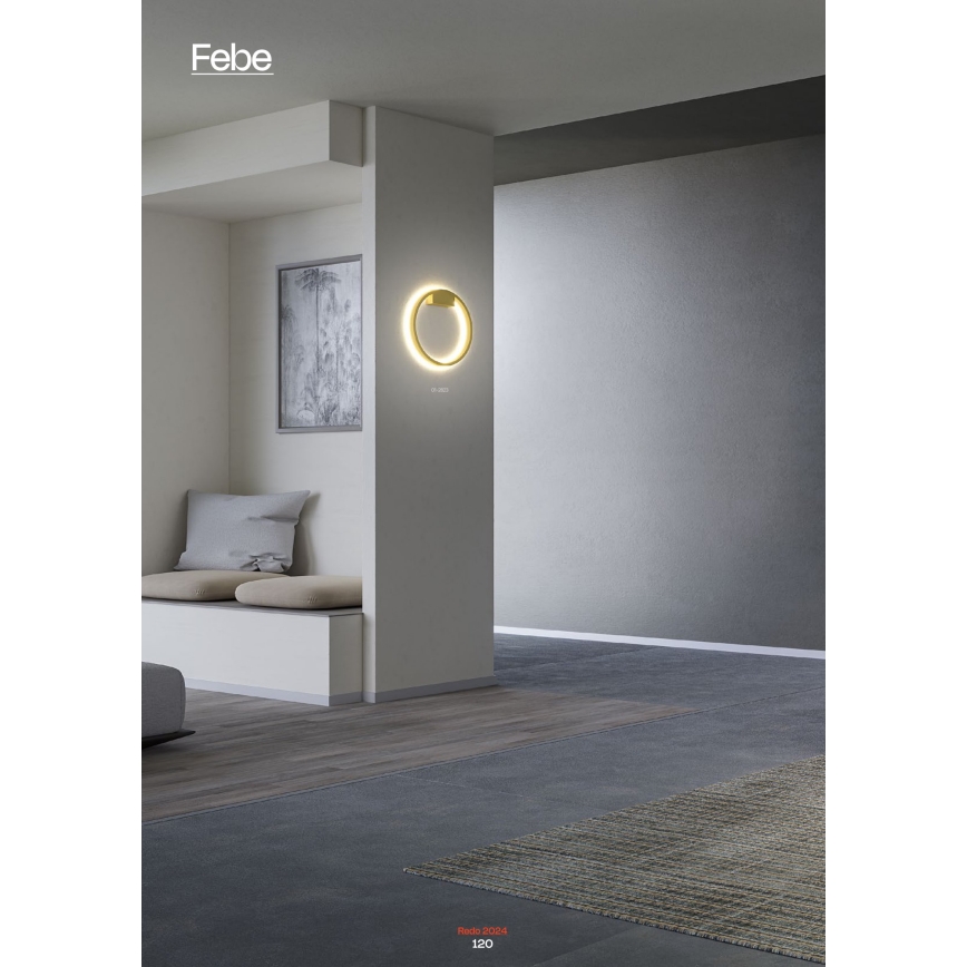 Redo 01-2819 - LED Dimmelhető fali lámpa FEBE LED/24W/230V fekete