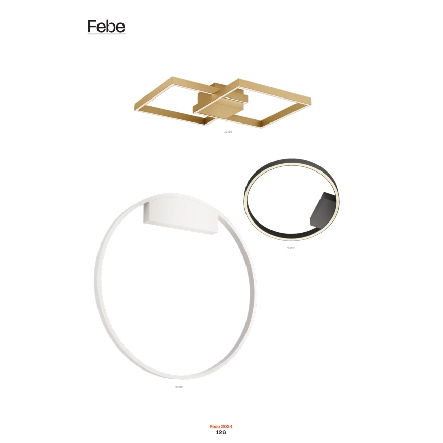 Redo 01-2835 - FEBE LED dimmelhető fali lámpatest LED/24W/230V arany