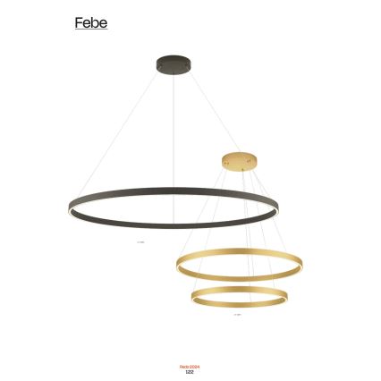 Redo 01-2865 - LED dimmelhető zsinóros csillár FEBE LED/37W/230V arany