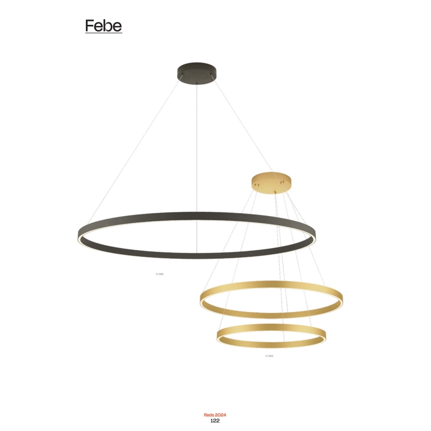 Redo 01-2865 - LED dimmelhető zsinóros csillár FEBE LED/37W/230V arany