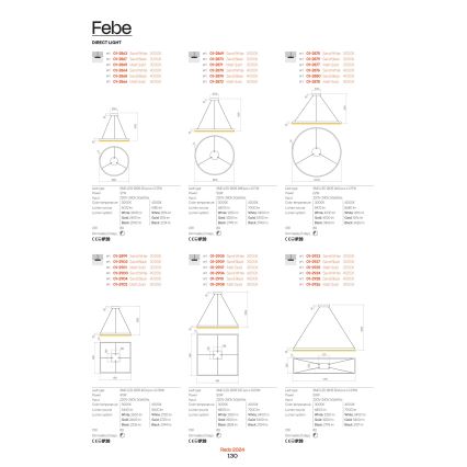 Redo 01-2865 - LED dimmelhető zsinóros csillár FEBE LED/37W/230V arany
