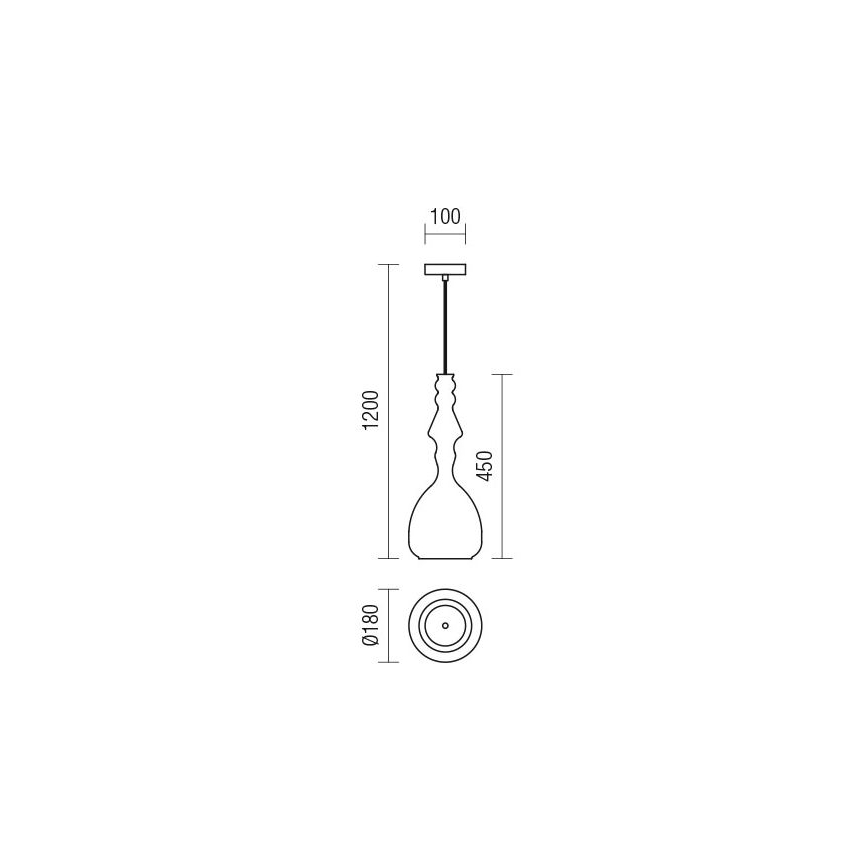 Redo 01-2938 - Kábeles függőlámpa AMBIX 1xE27/42W/230V, átmérő 18 cm, szürke