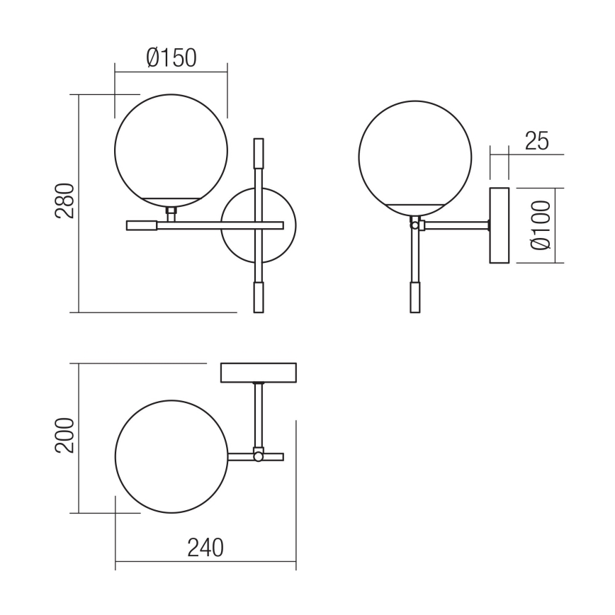 Redo 01-2945 - Fali lámpa ESSENTIAL 1xE14/28W/230V bal