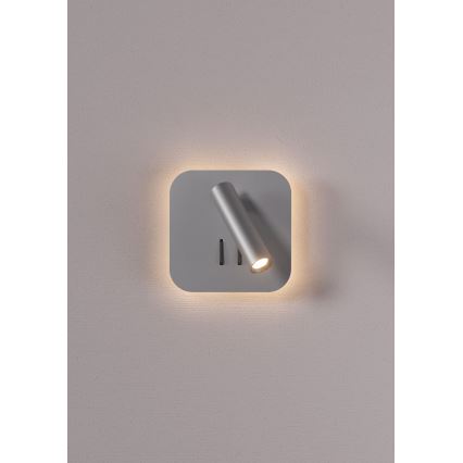 Redo 01-2978 - QUDA LED fali lámpatest LED/6W/230V + LED/3W 3000K CRI 90 matt króm