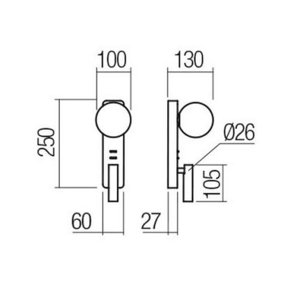 Redo 01-2991 - LED fali lámpatest OASIS LED/3W/230V + 1xG9/10W USB CRI 90 fehér