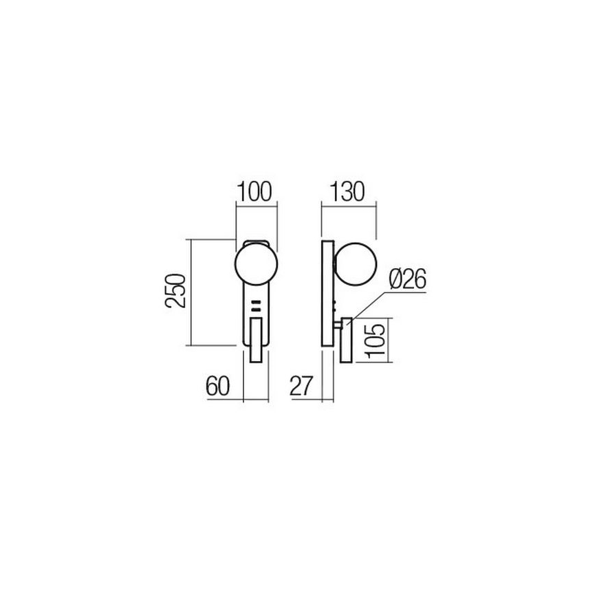 Redo 01-2993 - LED fali lámpa OASIS LED/3W/230V + 1xG9/10W USB CRI 90 fényes króm
