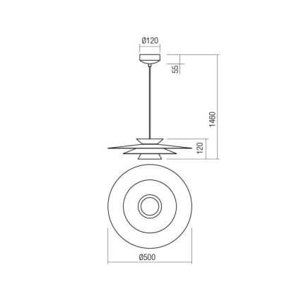 Redo 01-3003 - LED csillár kábelen FARGO LED/16,5W/230V CRI 90 átm. 50 cm bézs/fehér