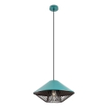 Redo 01-3006 - GRILL kábeles függeszték 1xE27/42W/230V, átm. 39,6 cm fekete/türkiz