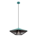 Redo 01-3010 - Zsinóros csillár GRILL 1xE27/42W/230V átm. 49,5 cm fekete/türkiz