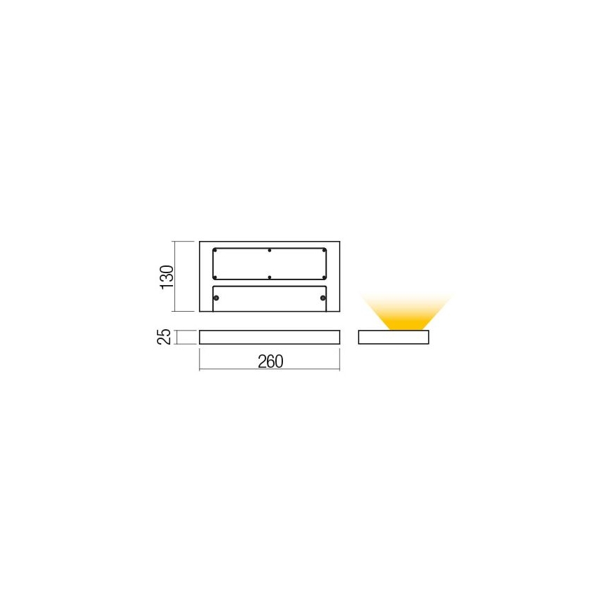Redo 01-3016 - LAMINA LED fali lámpatest 2×LED/15W/230V, CRI 90, fekete