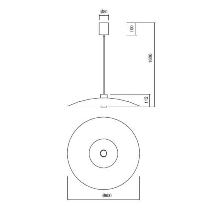 Redo 01-3019 - LED csillár kábelen LARS LED/14W/230V + LED/10W átm. 60 cm CRI 90 zöld