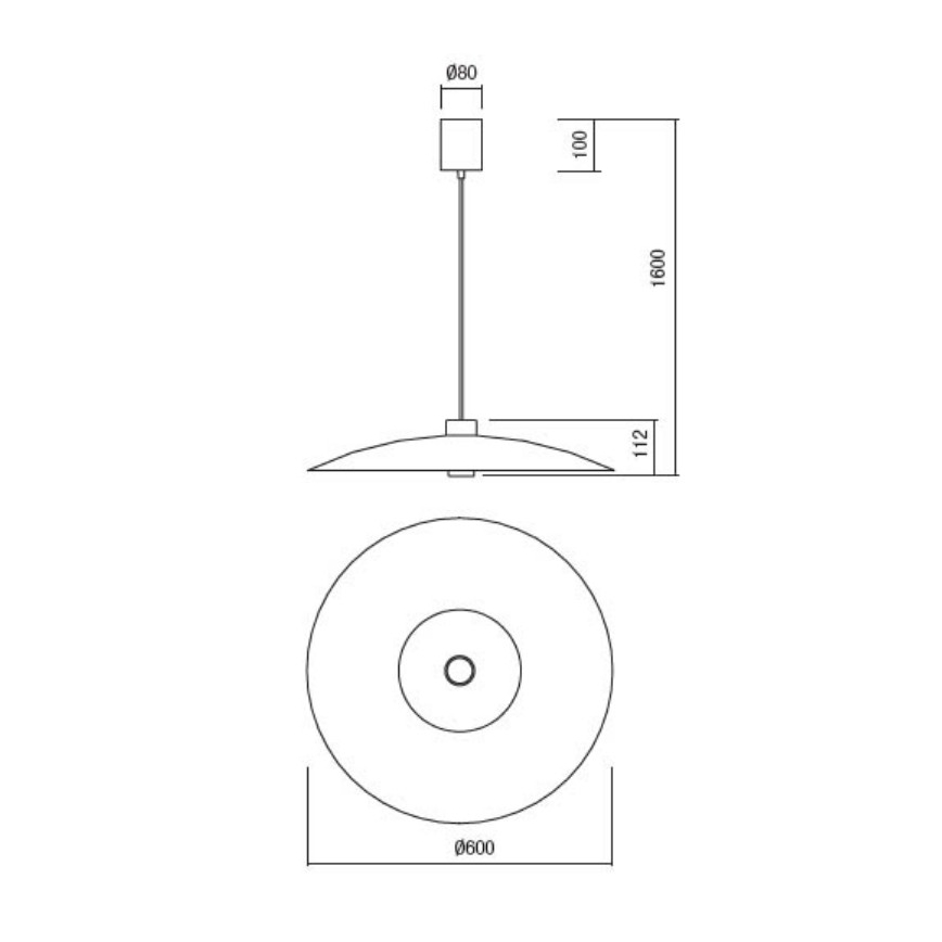 Redo 01-3019 - LED csillár kábelen LARS LED/14W/230V + LED/10W átm. 60 cm CRI 90 zöld