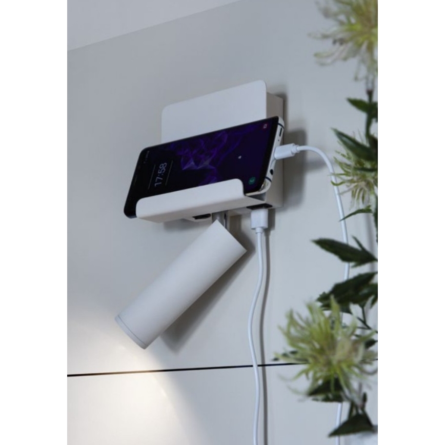 Redo 01-3083 - LED Fali spotlámpa PANEL LED/3,5W/230V USB fehér