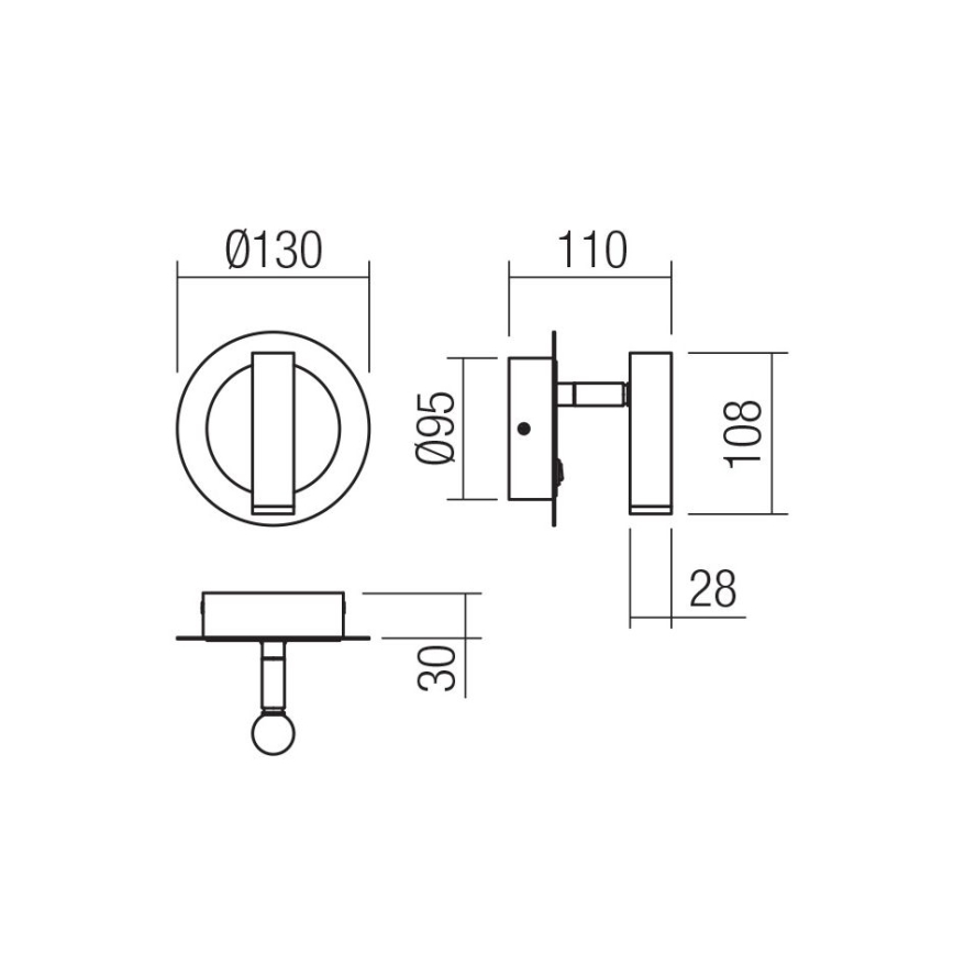 Redo 01-3089 - LED Fali spotlámpa CLOSER LED/6W/230V fehér