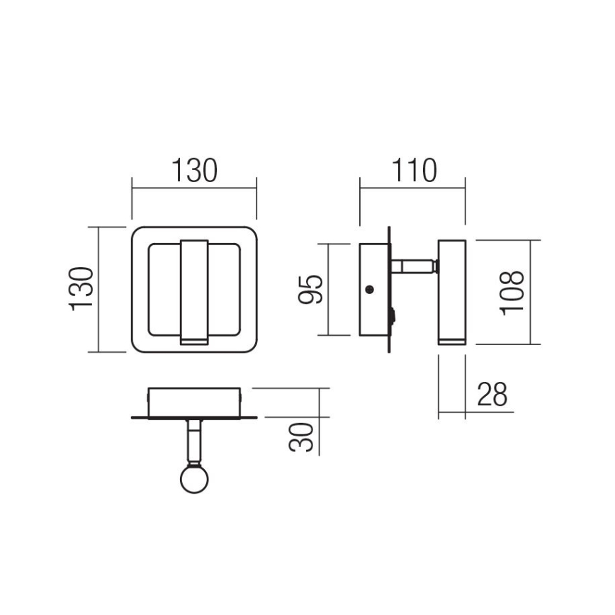 Redo 01-3091 - LED Fali spotlámpa CLOSER LED/6W/230V fehér