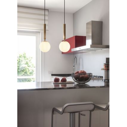 Redo 01-3130 - Csillár zsinóron HAIKU 1xE14/28W/230V átm. 15 cm réz