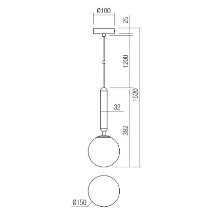 Redo 01-3131 - Csillár zsinóron HAIKU 1xE14/28W/230V átm. 15 cm fekete