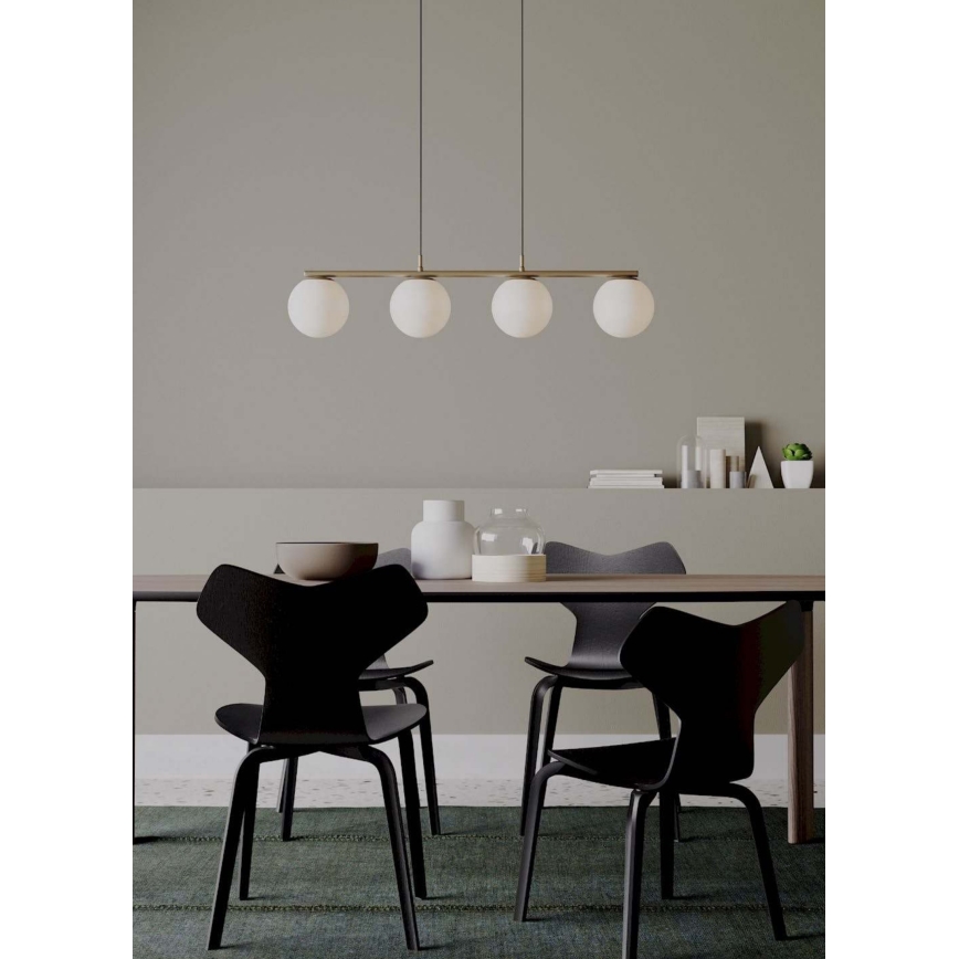 Redo 01-3155 - Csillár zsinóron BOWLING 4xE27/42W/230V arany