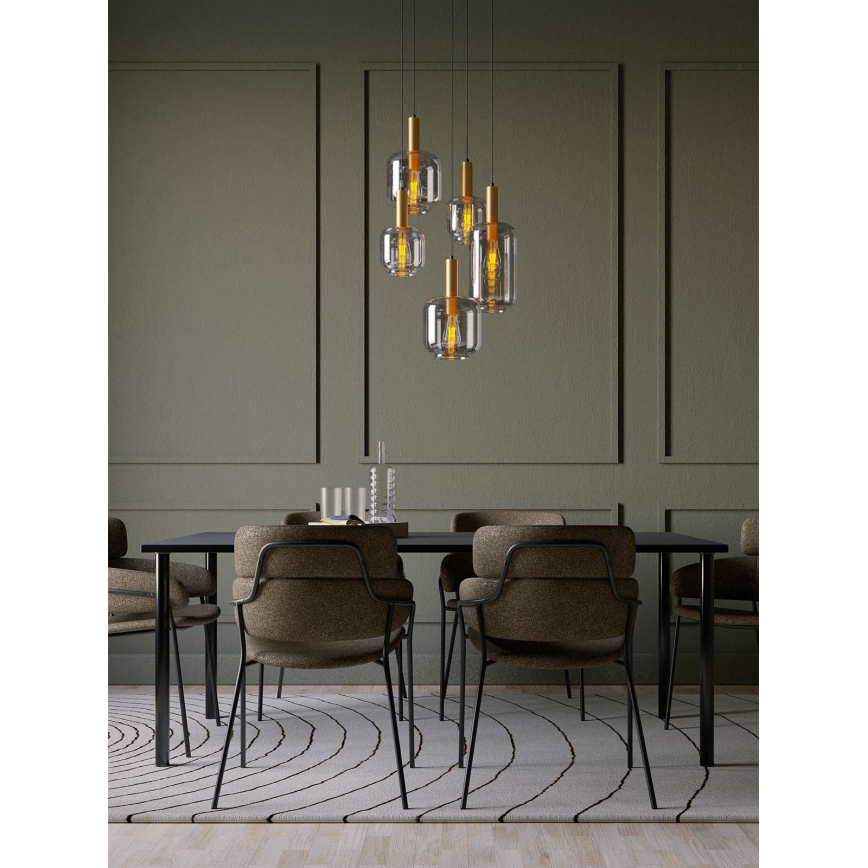 Redo 01-3214 - Csillár zsinóron BRINA 5xE27/23W/230V