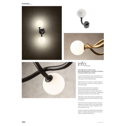 Redo 01-3258 - CONFUSIO rudas csillár 5xE14/28W/230V, átmérő 96 cm, arany