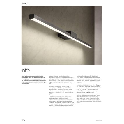Redo 01-3273 - LED fürdőszobai tükörvilágítás ASTON LED/18W/230V 3000/4000K 90 cm CRI 90 IP44 fekete