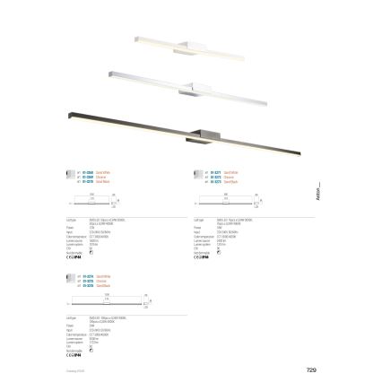 Redo 01-3276 - LED fürdőszobai tükörvilágítás ASTON LED/24W/230V 3000/4000K 120 cm CRI 90 IP44 fekete