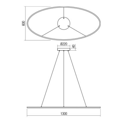 Redo 01-3299 - LED dimmelhető, kábelre függeszthető LEO csillár LED/67W/230V 3000/4000K CRI 90 fekete