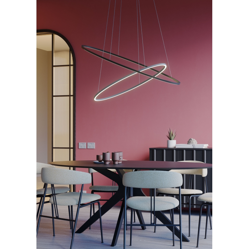 Redo 01-3299 - LEO LED dimmelhető kábelre függesztett csillár LED/67W/230V 3000/4000K CRI 90 60x130 cm fekete