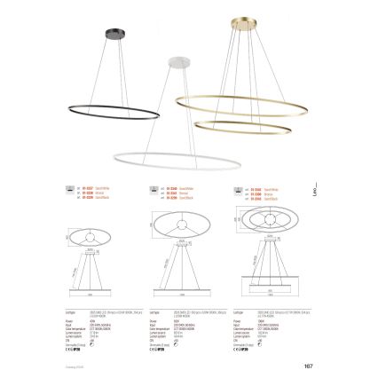 Redo 01-3337 - Fényerőszabályozható kábelre függesztett csillár LEO LED/48W/230V 3000/4000K CRI 90 40x95 cm fehér